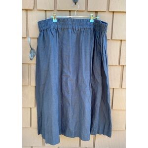 Not Perfect Linen sion skirt, size L, charcoal blue